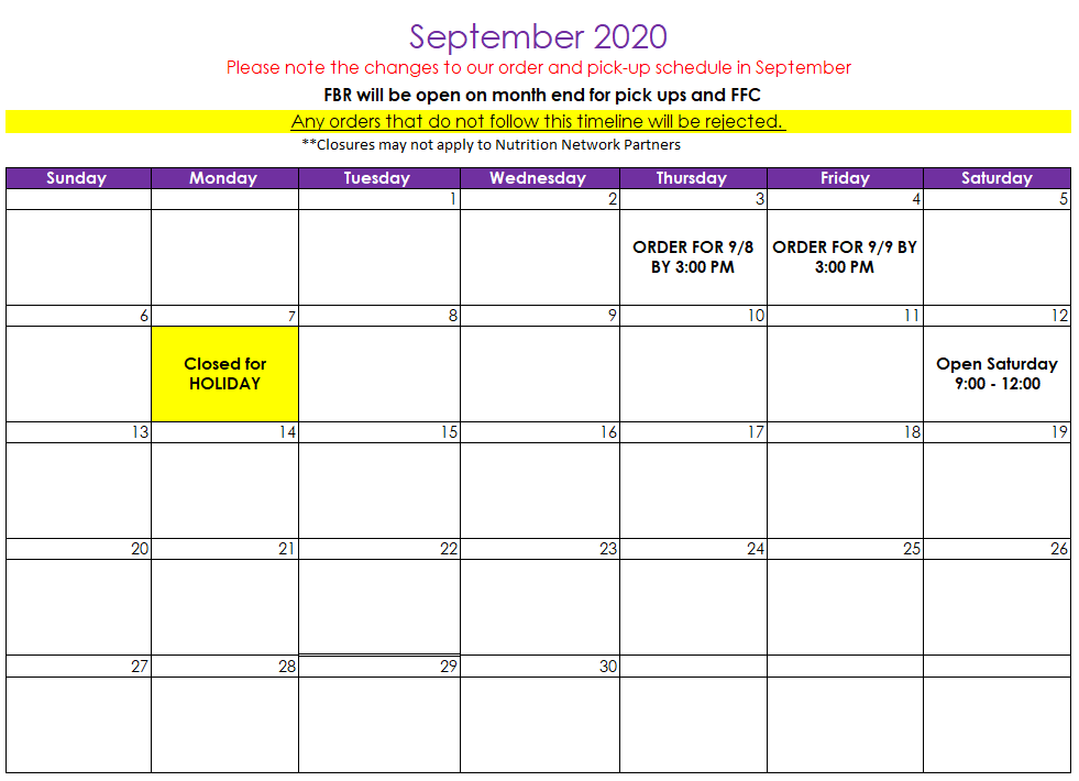 2020 Agency Relations Monthly Calendar