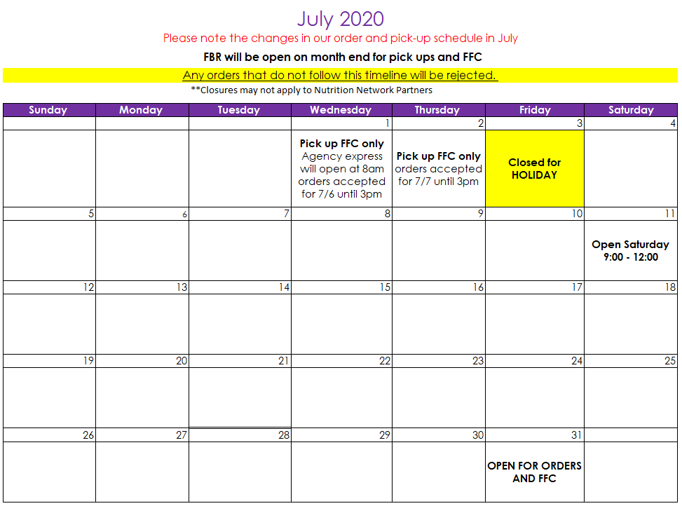 2020 Agency Relations Month Calendar
