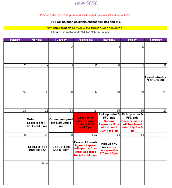 June 2020 Calendar